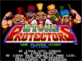 Title screen of Stone Protectors on the Sega Genesis.
