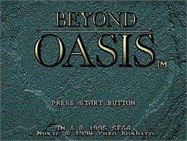 Title screen of Story Of Thor - A Successor Of The Light, The on the Sega Genesis.