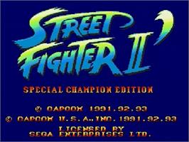 Title screen of Street Fighter II' - Champion Edition on the Sega Genesis.