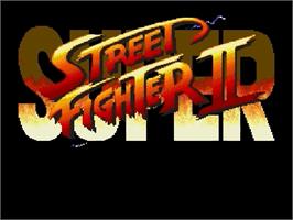 Title screen of Super Street Fighter 2 on the Sega Genesis.