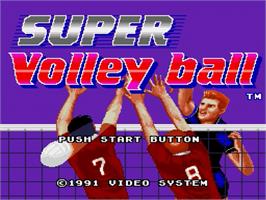 Title screen of Super Volleyball on the Sega Genesis.