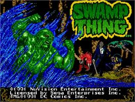 Title screen of Swamp Thing on the Sega Genesis.