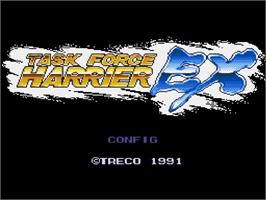 Title screen of Task Force Harrier EX on the Sega Genesis.