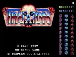 Title screen of Tatsujin on the Sega Genesis.