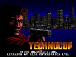 Title screen of Technocop on the Sega Genesis.