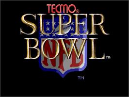 Title screen of Tecmo Super Bowl on the Sega Genesis.