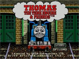 Title screen of Thomas The Tank Engine And Friends on the Sega Genesis.