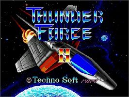 Title screen of Thunder Force II on the Sega Genesis.