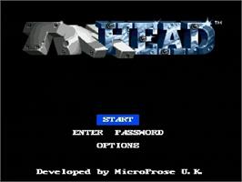 Title screen of Tin Head on the Sega Genesis.