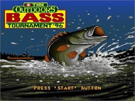 Title screen of Tnn Outdoors - Bass Tournament '96 on the Sega Genesis.