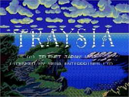 Title screen of Traysia on the Sega Genesis.