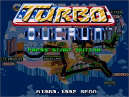 Title screen of Turbo Outrun on the Sega Genesis.