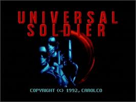 Title screen of Universal Soldier on the Sega Genesis.