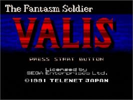 Title screen of Valis: The Fantasm Soldier on the Sega Genesis.