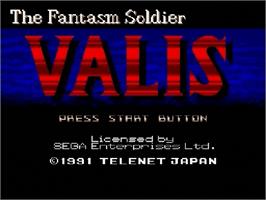 Title screen of Valis - The Fantasm Soldier on the Sega Genesis.