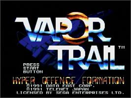 Title screen of Vapor Trail on the Sega Genesis.