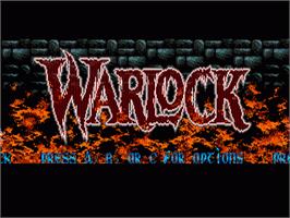 Title screen of Warlock on the Sega Genesis.