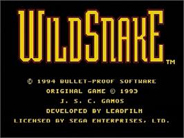 Title screen of Wild Snake on the Sega Genesis.