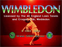Title screen of Wimbledon on the Sega Genesis.