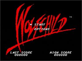 Title screen of Wolfchild on the Sega Genesis.