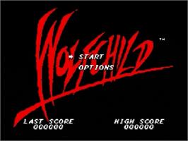 Title screen of Wolfchild on the Sega Genesis.