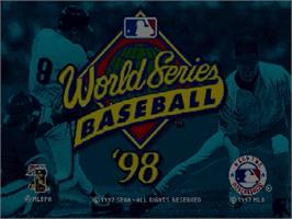 Title screen of World Series Baseball '98 on the Sega Genesis.