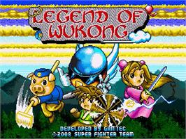 Title screen of Wu Kong Wai Zhuan on the Sega Genesis.