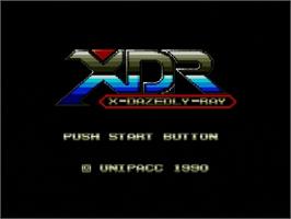 Title screen of Xdr - X Dazedly Ray on the Sega Genesis.