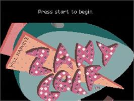 Title screen of Zany Golf on the Sega Genesis.