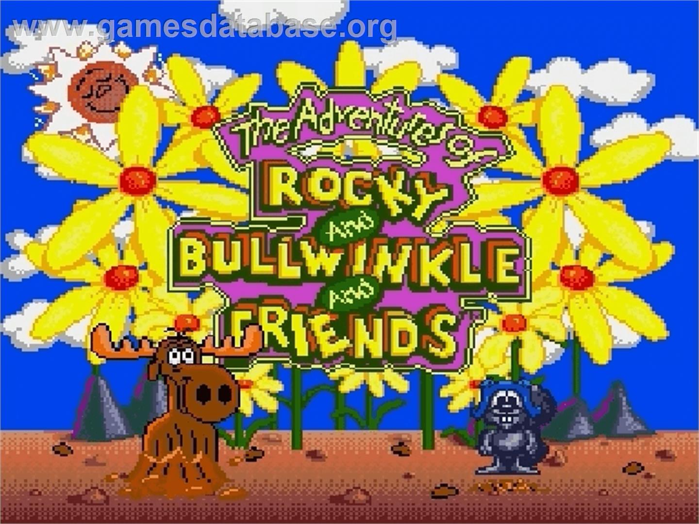 Adventures Of Rocky And Bullwinkle And Friends, The - Sega Genesis - Artwork - Title Screen