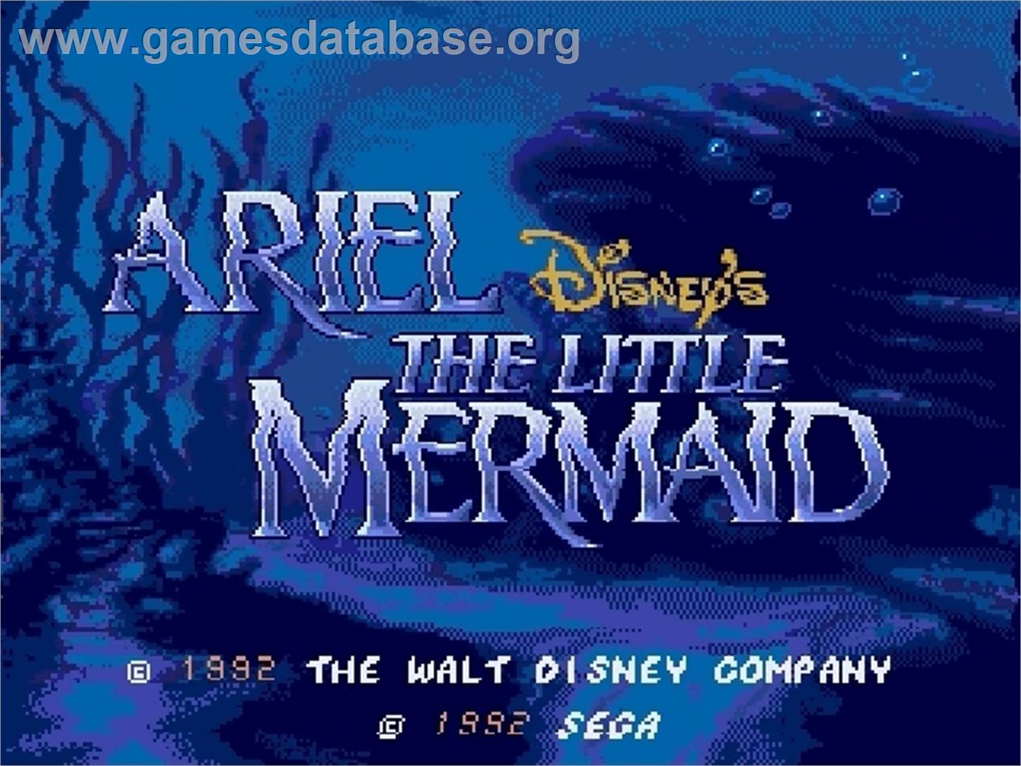 Ariel the Little Mermaid - Sega Genesis - Artwork - Title Screen