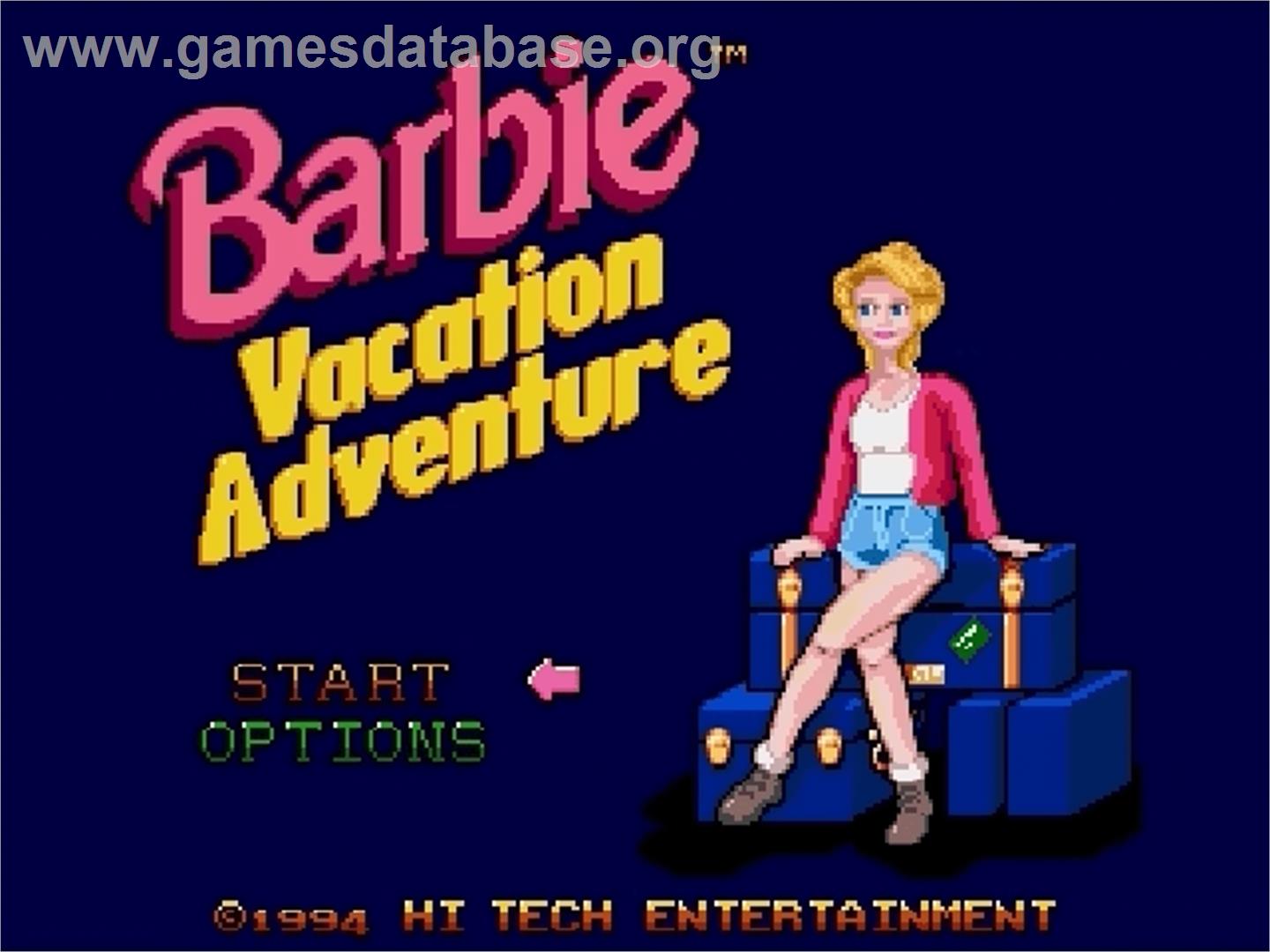 Barbie Vacation Adventure - Sega Genesis - Artwork - Title Screen