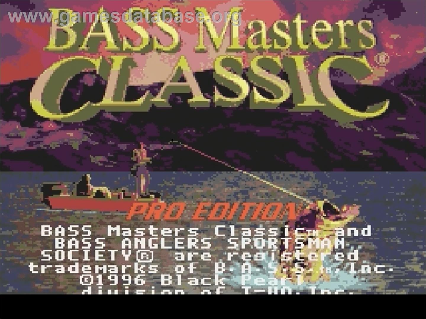 Bass Masters Classic - Pro Edition - Sega Genesis - Artwork - Title Screen