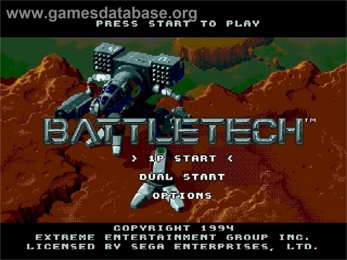 Battletech: A Game of Armored Combat - Sega Genesis - Artwork - Title Screen