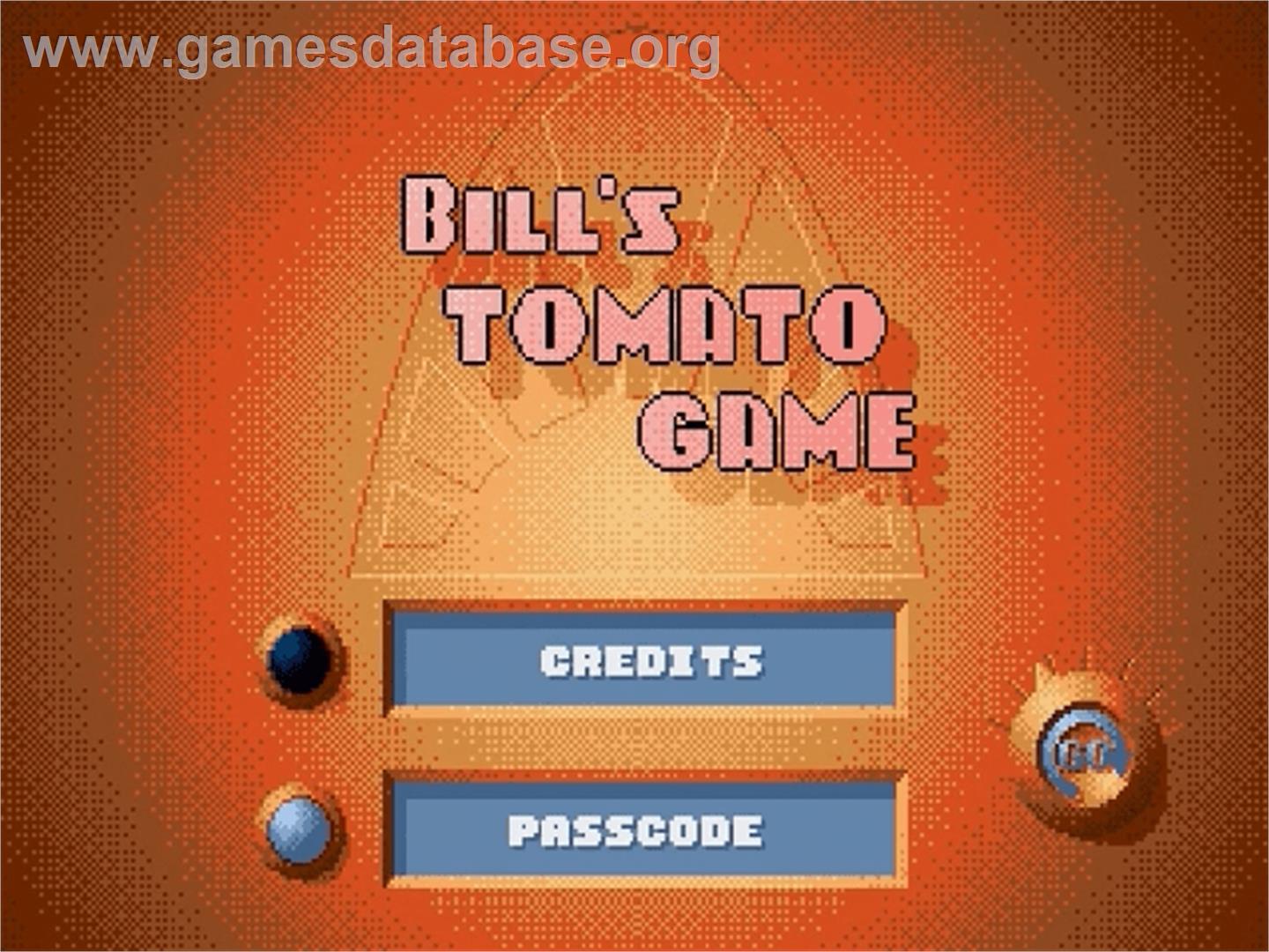 Bill's Tomato Game - Sega Genesis - Artwork - Title Screen