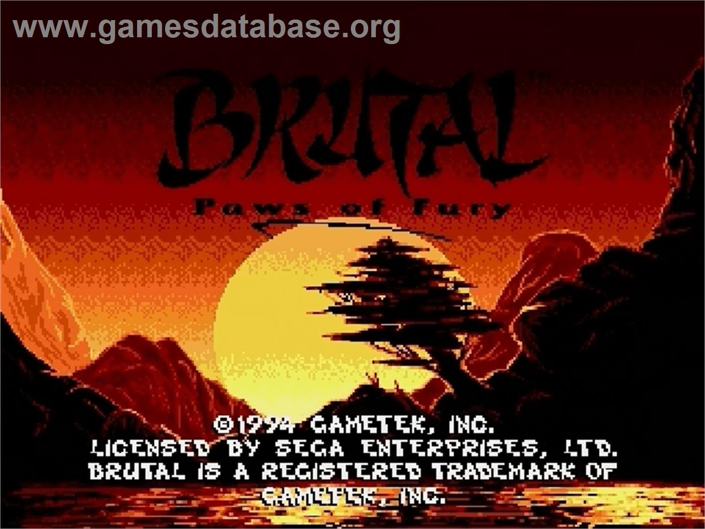 Brutal: Paws of Fury - Sega Genesis - Artwork - Title Screen