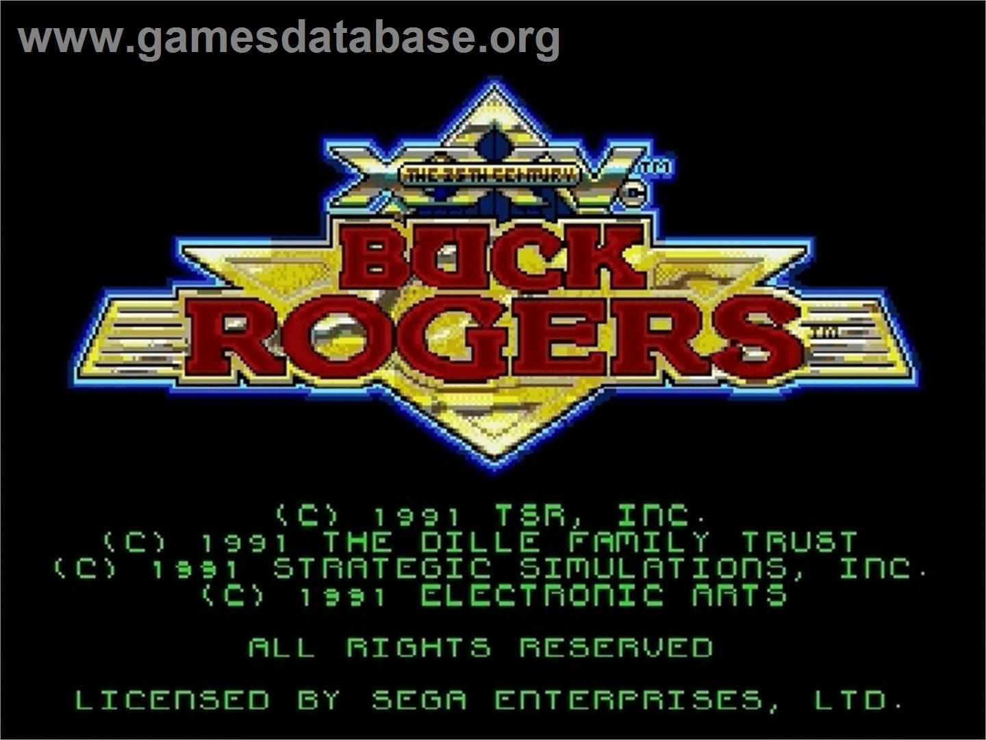 Buck Rogers: Countdown to Doomsday - Sega Genesis - Artwork - Title Screen