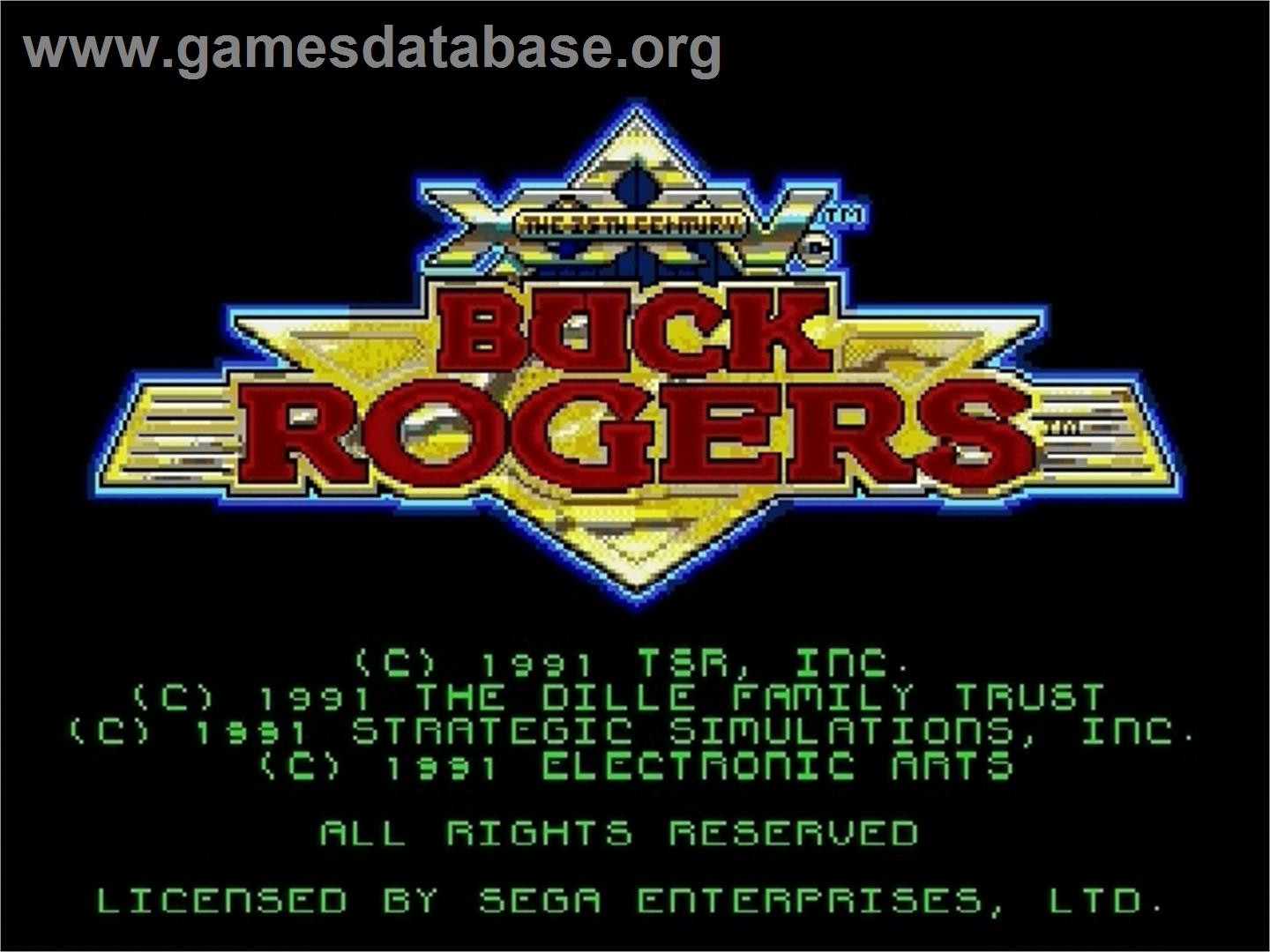 Buck Rogers - Countdown To Doomsday - Sega Genesis - Artwork - Title Screen
