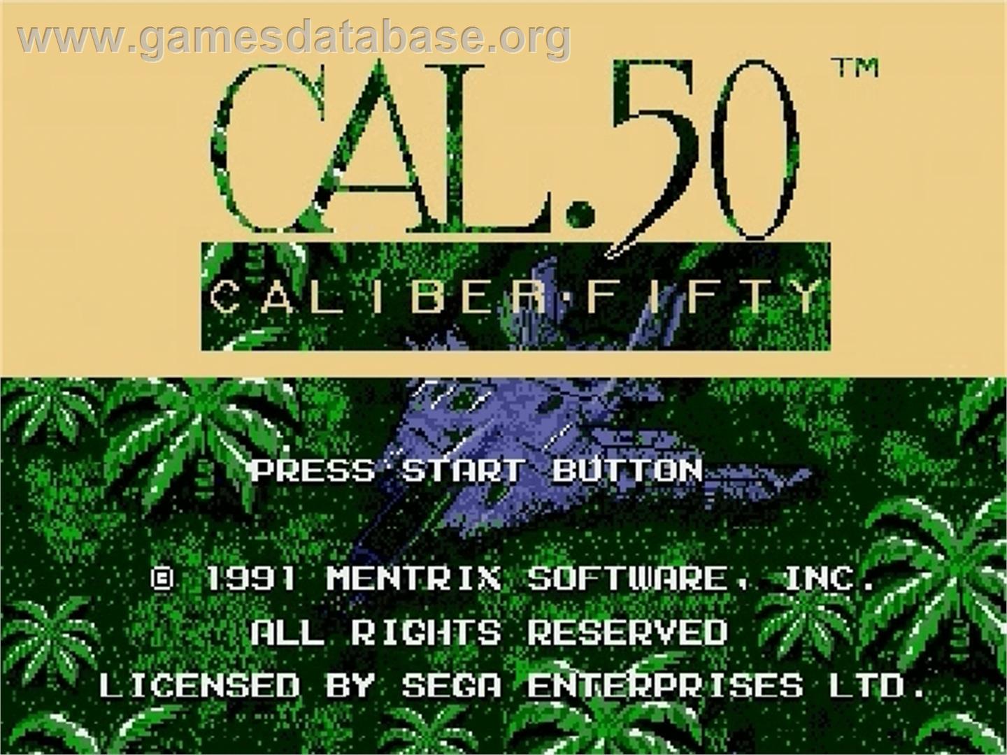 Caliber 50 - Sega Genesis - Artwork - Title Screen