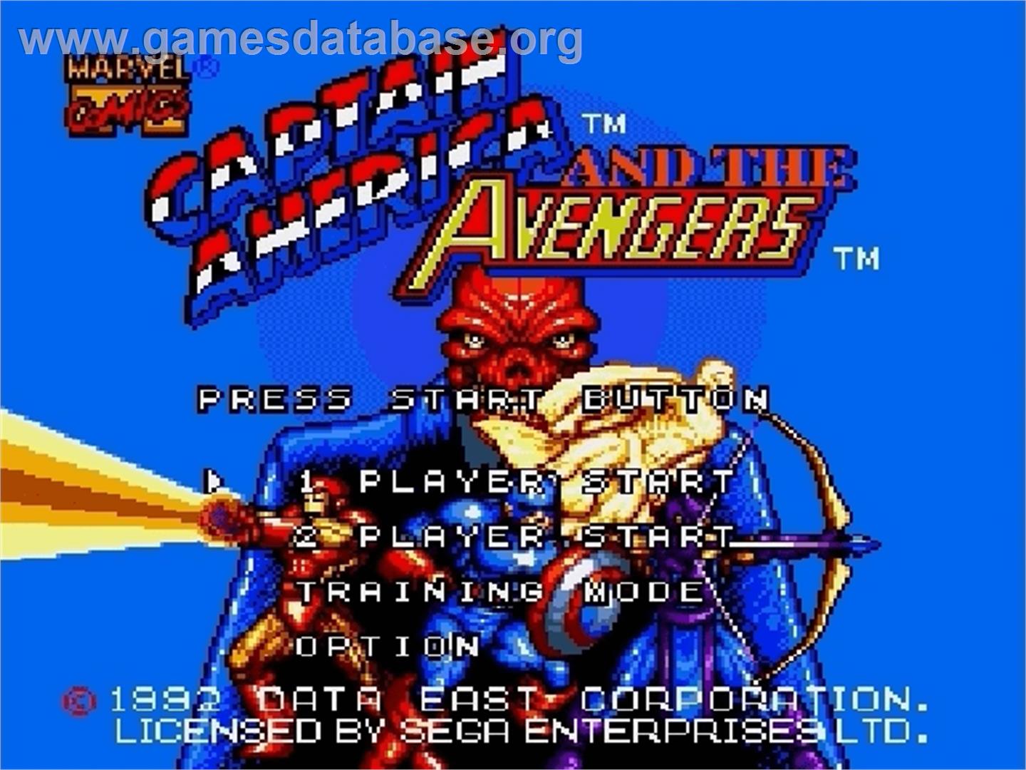 Captain America and The Avengers - Sega Genesis - Artwork - Title Screen