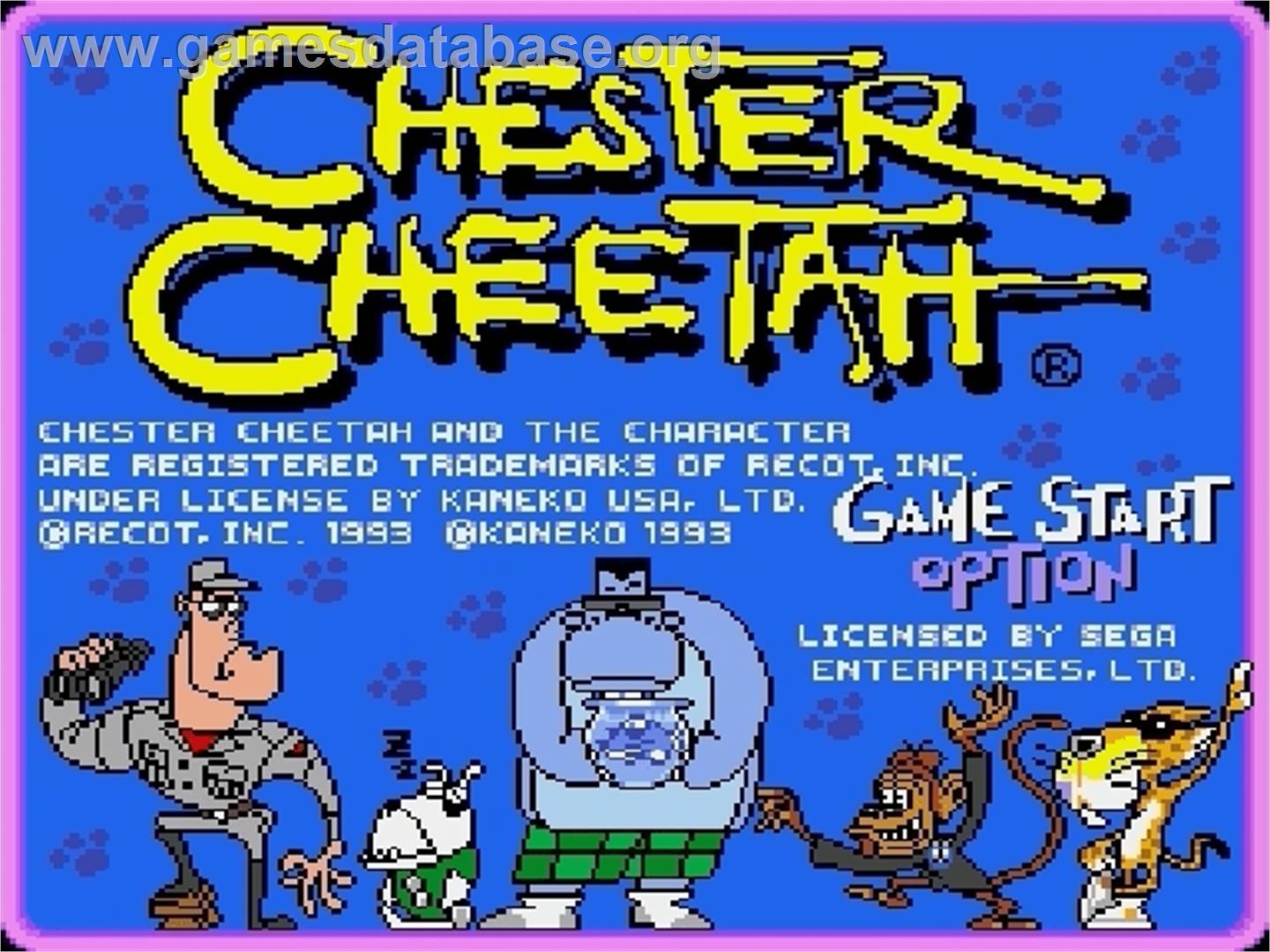 Chester Cheetah: Too Cool to Fool - Sega Genesis - Artwork - Title Screen