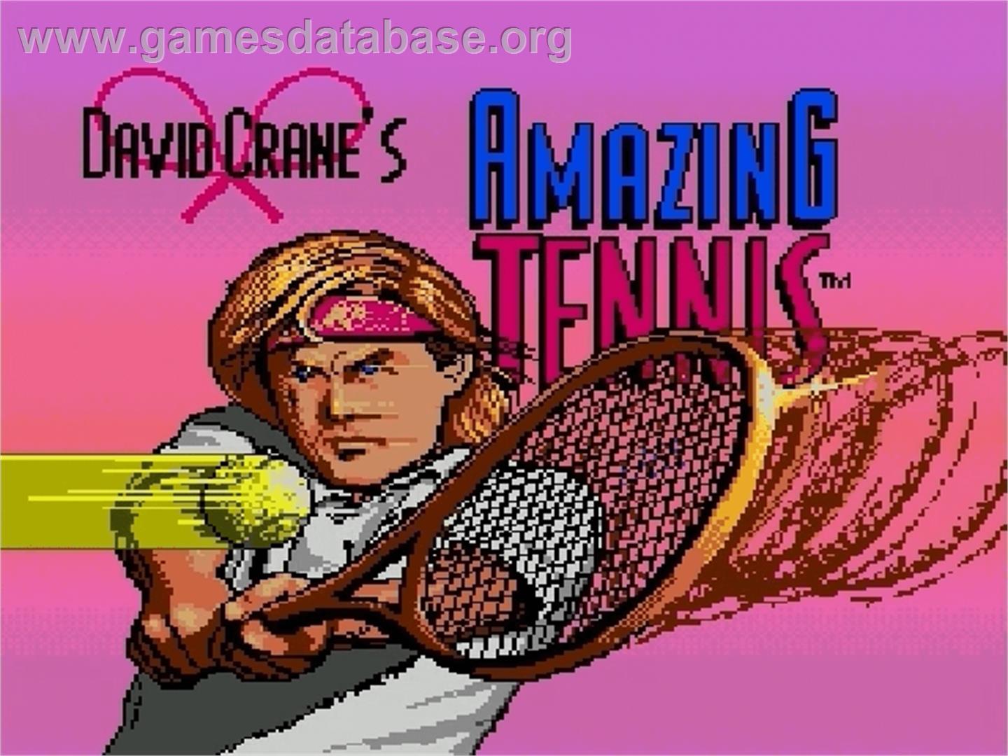 David Crane's Amazing Tennis - Sega Genesis - Artwork - Title Screen