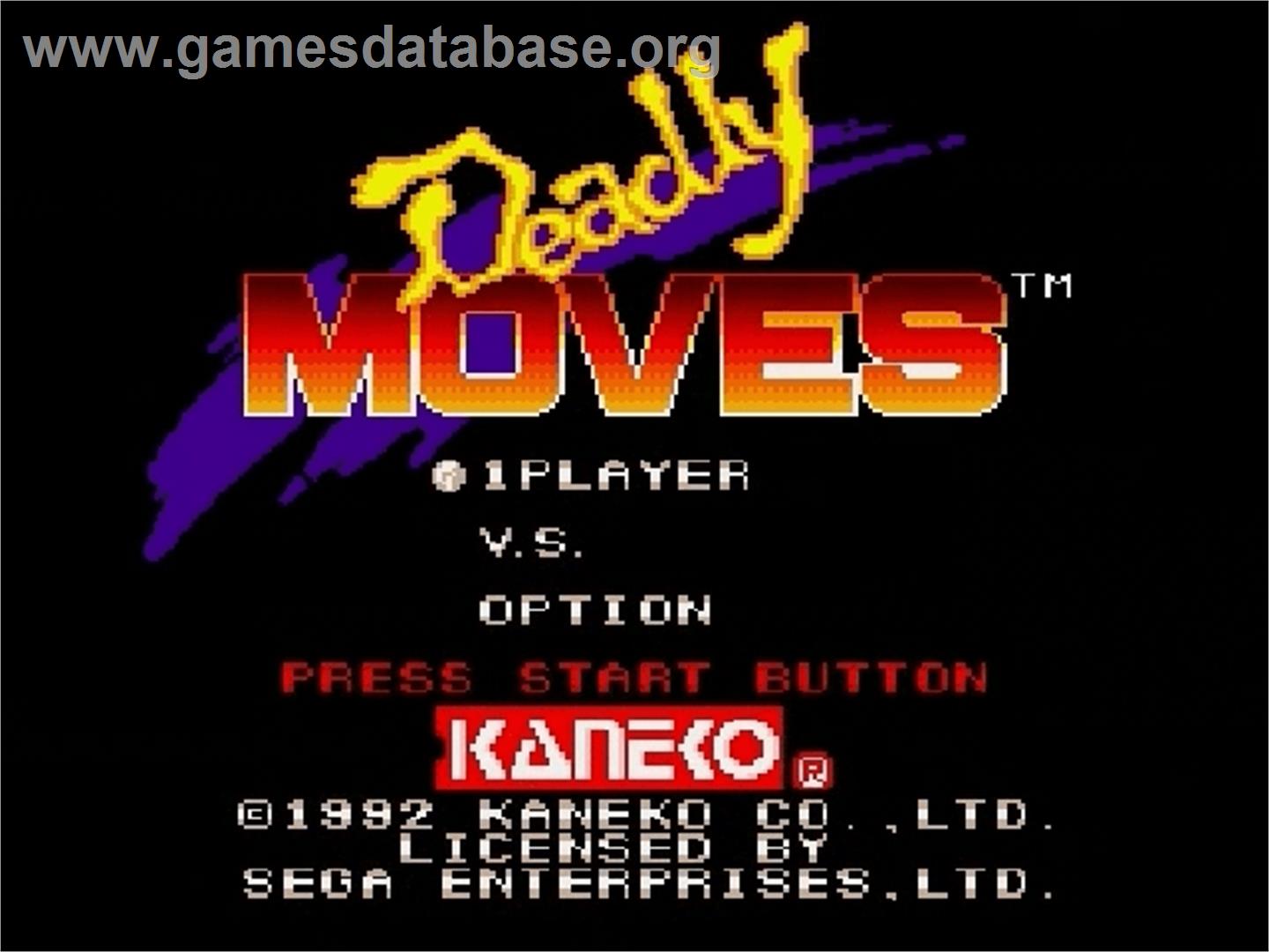Deadly Moves - Sega Genesis - Artwork - Title Screen
