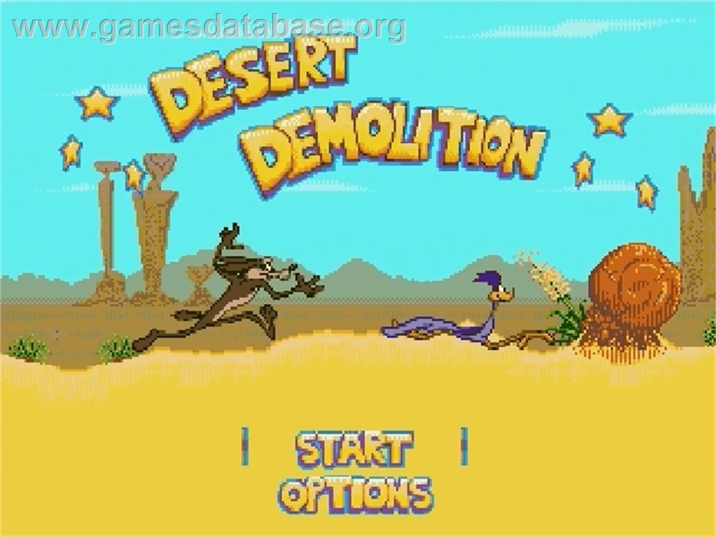 Desert Demolition Starring Road Runner And Wile E. Coyote - Sega Genesis - Artwork - Title Screen