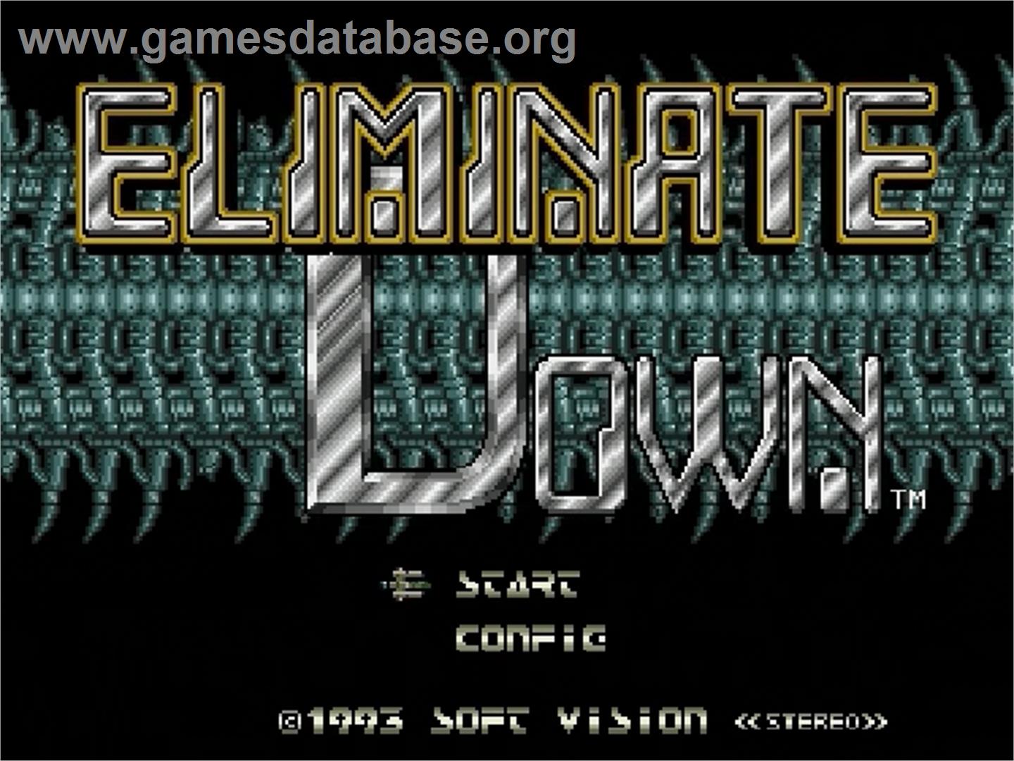 Eliminate Down - Sega Genesis - Artwork - Title Screen