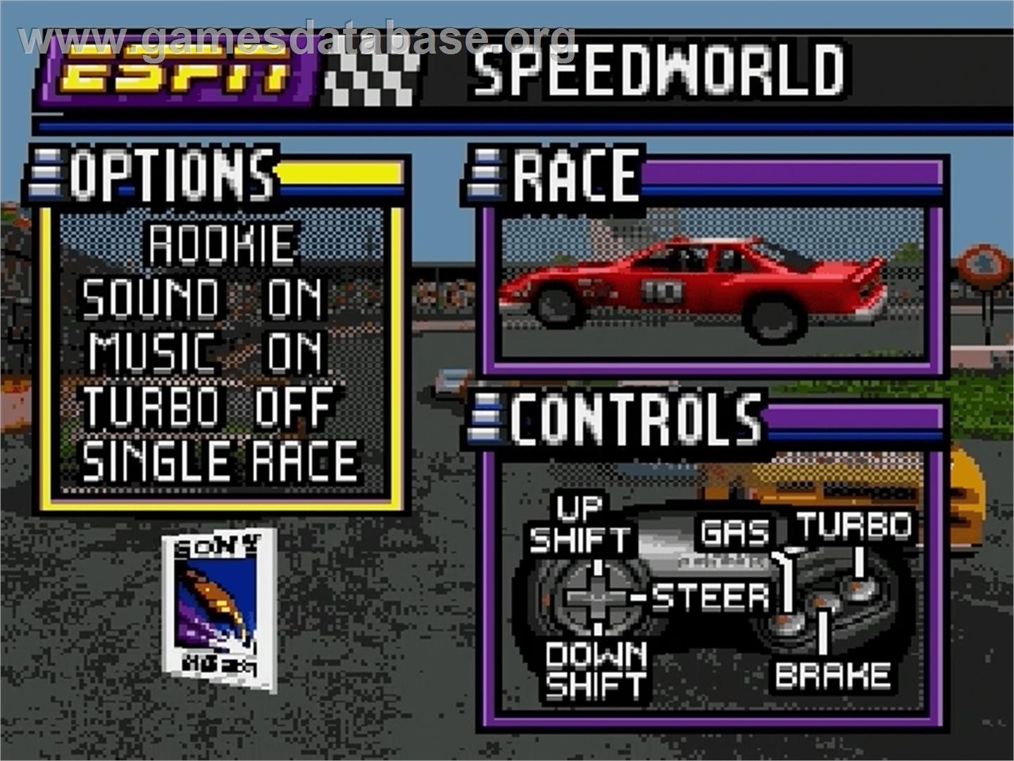 Espn Speedworld - Sega Genesis - Artwork - Title Screen