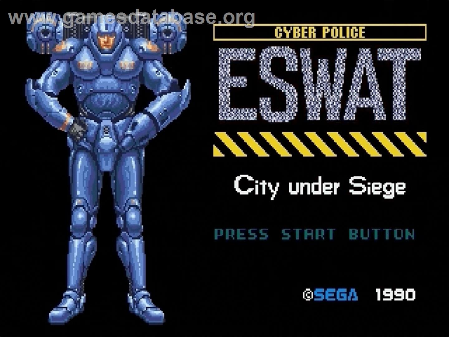 Eswat - City Under Siege - Sega Genesis - Artwork - Title Screen