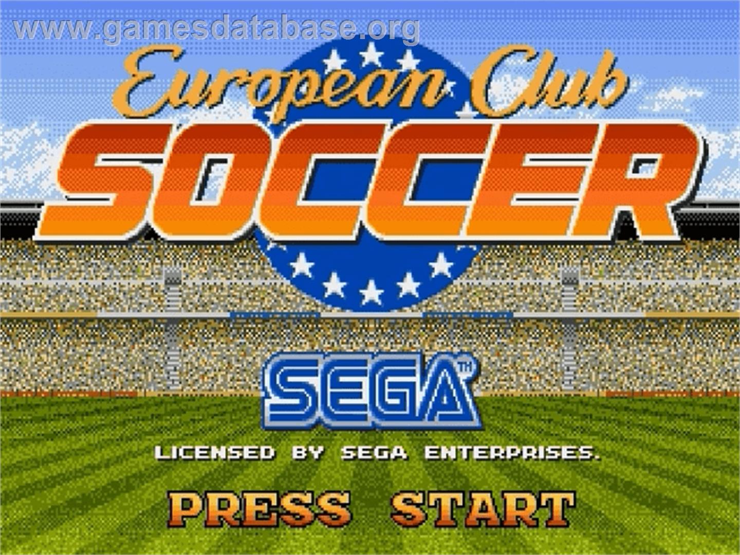 European Club Soccer - Sega Genesis - Artwork - Title Screen