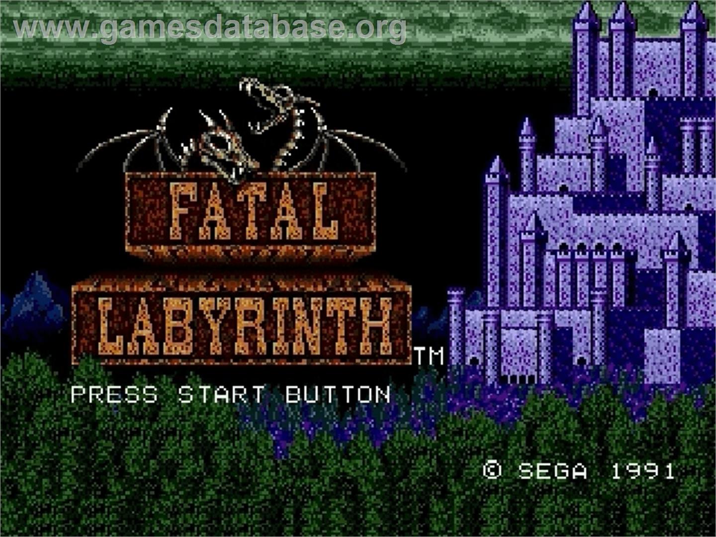 Fatal Labyrinth - Sega Genesis - Artwork - Title Screen