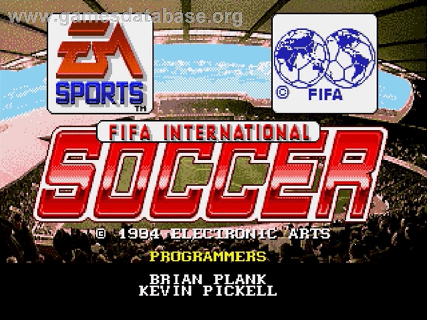 Fifa International Soccer - Sega Genesis - Artwork - Title Screen